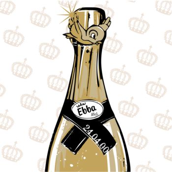 Personalised Champagne Bottle Print, 2 of 4