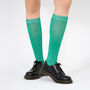 Women's Knee High Glitter Socks Green, thumbnail 1 of 2