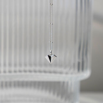 Geometric Heart Sterling Silver Necklace, 4 of 12