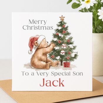 Personlised Bear Christmas Card, 2 of 2