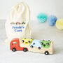 Wooden Car Set With Personalised Gift Bag, thumbnail 1 of 4