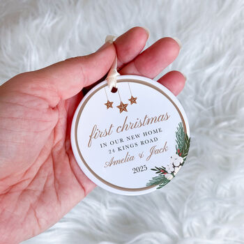 First Christmas In Our New Home Ceramic Ornament, 4 of 7