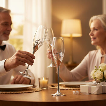 50th Birthday Champagne Flute – Elegant Gift In Presentation Box, 5 of 7