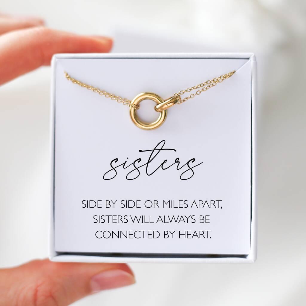 Gift For Sister, Interlocking 18k Gold Necklace, 1 of 9