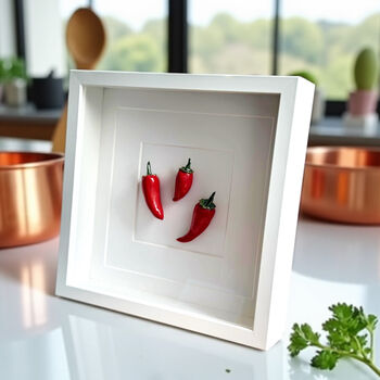 Ceramic Kitchen Wall Art: Three Red Chillies, 2 of 9