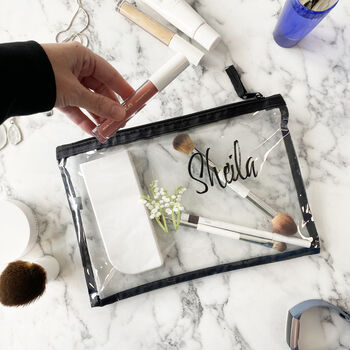 Personalised Birth Flower Clear Makeup Bag, 6 of 8