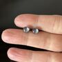Silvery Blue Fused Glass Sterling Silver Stud Earrings, thumbnail 6 of 9