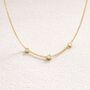 Three Bezel Set Diamond Station Necklace In Solid 9ct Gold, thumbnail 1 of 4