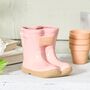 Personalised Pink Welly Boots Planters Set, thumbnail 2 of 7