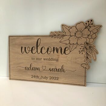 Personalised Wooden Wedding Welcome Board, 4 of 4