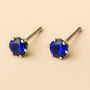 Micro Sterling Silver Sapphire Stud Earrings, thumbnail 1 of 5