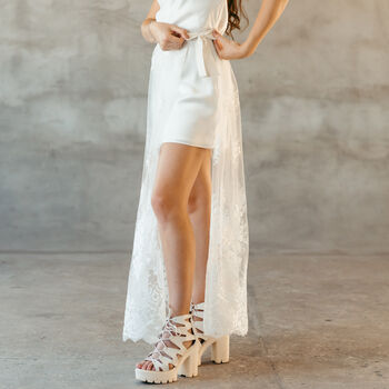 Bridal Lace Overskirt | Detachable Wedding Train, 8 of 12