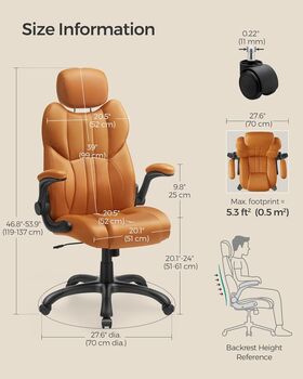 Office Chair Adjustable Headrest Ergonomic Gaming Chair, 11 of 12