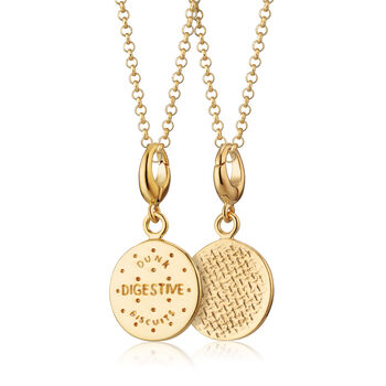 18ct Gold Digestive Biscuit Charm Necklace, 3 of 6