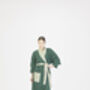 Dark Green Two Tone Unisex Waffle Bathrobe, thumbnail 6 of 6