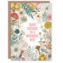 Floral Wildflower Boho Elegant Wife Birthday Card, thumbnail 1 of 4