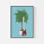 Bass Guitar Houseplant Print | Guitarist Music Poster, thumbnail 2 of 10