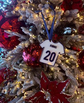 Personalised Football Shirt Bauble, 2 of 3