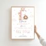 Safari Animals Birth Stats Name Print, Boy Nursery Giraffe Metrics, thumbnail 3 of 3
