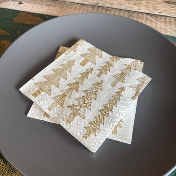 Gold Christmas Tree Cocktail Napkins – Set Of 20, 3 of 5