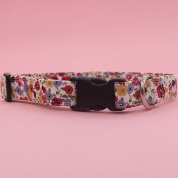 Poppy Floral Dog Collar, Bow And Lead Set, 6 of 12