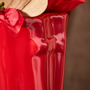 Personalised Large Red Welly Boots Planter, 5 of 8