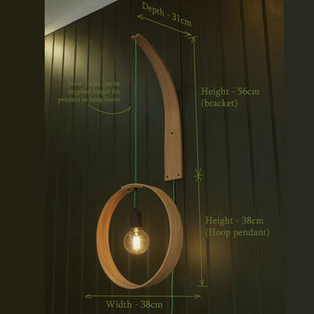 Customisable Wooden Pendant Wall Light, 4 of 8