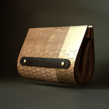 Cherry Hardwood And Leather Clutch Bag, 2 of 9