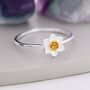Sterling Silver Cute Blossom Daffodil Flower Ring, thumbnail 1 of 11