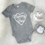 Mummy's Boy Mother's Day Babygrow With Heart, thumbnail 3 of 8