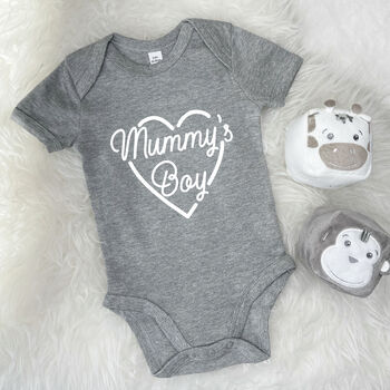 Mummy's Boy Mother's Day Babygrow With Heart, 3 of 8