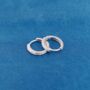 Silver Cz Stone Huggie Hoop Earrings, thumbnail 3 of 7