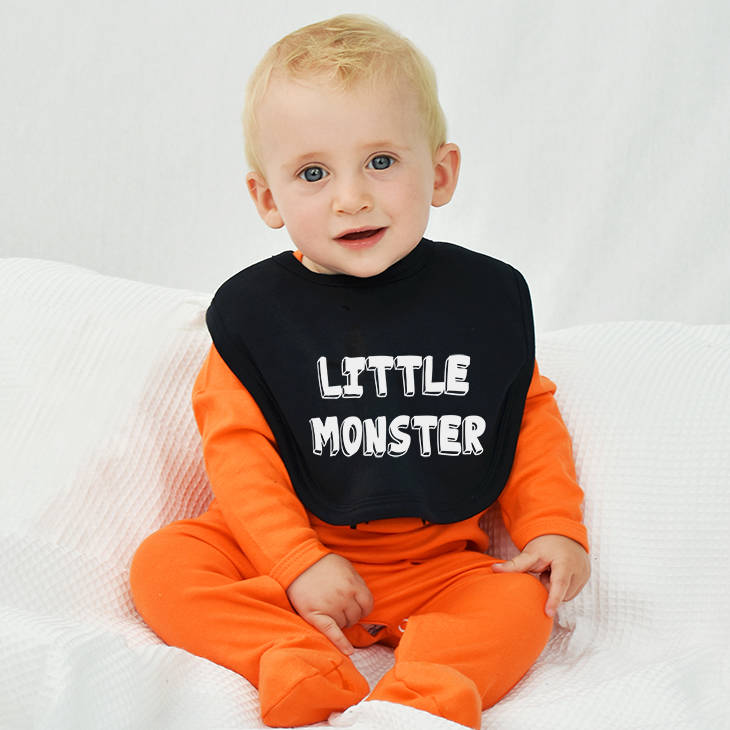 'Little Monster' Halloween Baby Bib By Ellie Ellie