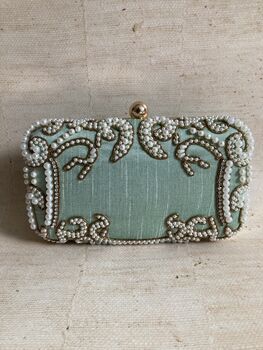 Mint Green Pearl Rectangular Clutch Bag, 4 of 9