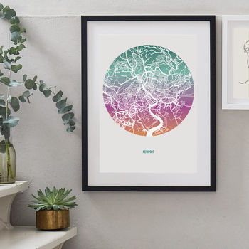 Ombre Personalised Map Print, 7 of 8