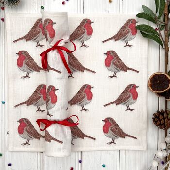 Christmas Robins Linen Napkin Crackers, 10 of 10