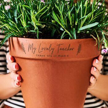 Personalised Special Teacher Engraved Plant Pot, 2 of 2
