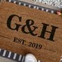 Personalsied Initials And Date Doormat House Warming Gift For New Home, thumbnail 2 of 2