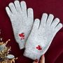 Personalised Hearts Cashmere Wool Warm Winter Gloves, thumbnail 1 of 10