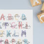 A To Z Transport Alphabet Print A3 Size, thumbnail 4 of 5