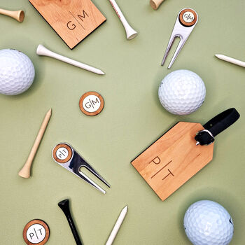 Personalised Golf Marker, Repair Tool And Golf Tag Set, 2 of 6