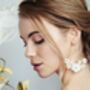 Flower Hoop Wedding Earrings And Comb Set Beth, thumbnail 8 of 11