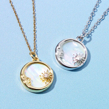 Mother Of Pearl Moon And Star Necklace, 3 of 8