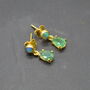 Opal Emerald Earrings: Gold, Silver, May Birthstone, thumbnail 5 of 8