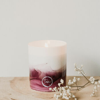 Hand Painted Soy Candle | Peach + Musk + Passion Fruit, 4 of 4