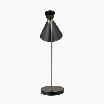 Black And Brushed Silver Metal Table Lamp, 4 of 8