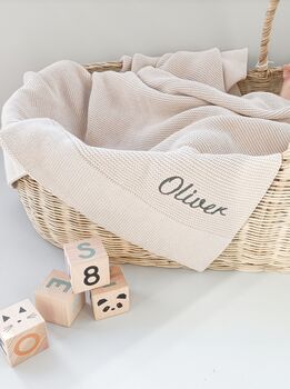 Soft And Personalised Cotton Baby Blanket, 5 of 10
