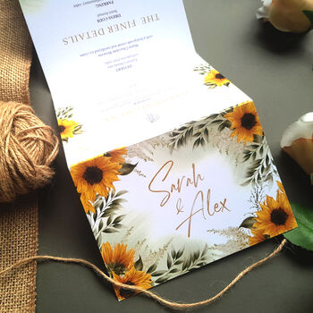 Sunflower Wedding Invitation Sample, 6 of 10