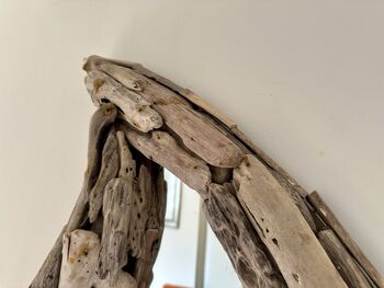 85cm Heavy Teardrop Driftwood Mirror Huge Wooden Wall Decor, 2 of 10