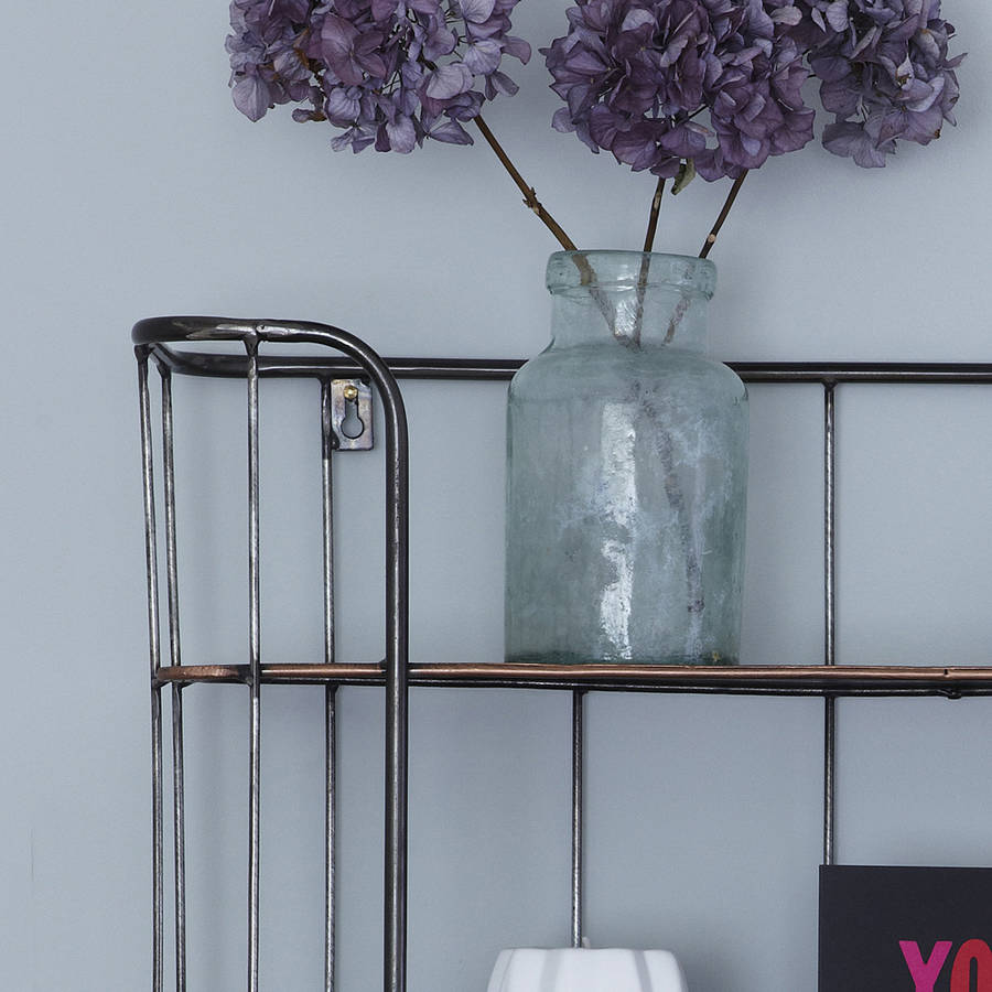 Three Shelf Metal Wall Rack By Primrose & Plum